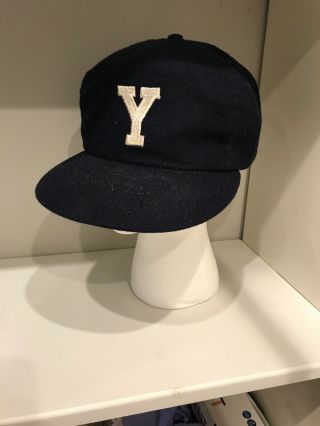 Vintage Wool Haven Yale Bulldogs Navy Snapback Trucker Hat Made In Usa