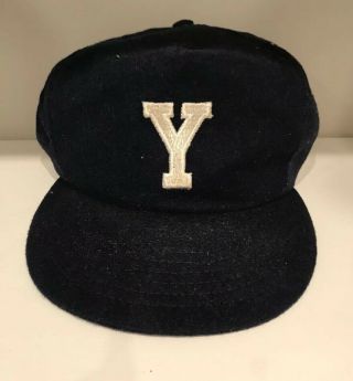 Vintage Wool Haven Yale Bulldogs Navy Snapback Trucker Hat Made In USA 2
