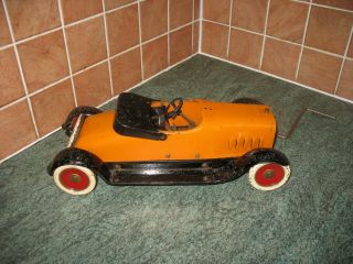 Antique Structo Toys Deluxe Bearcat Roadster 1919 Pressed Steel Wind Up Tin Car