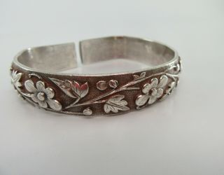 19th Century Chinese Sterling Silver Bracelet Antique Signed Marked N8487