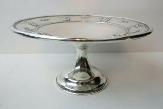 1 Vintage Wallace STERLING Silver ROSE POINT Pedestal Candy Dish COMPOTE 4640 - 9 3