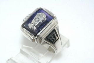 Vintage 1981 High School Class Sterling Silver Ring sz 10.  5 2