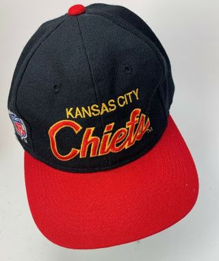 Vintage 90s Kansas City Chiefs Sports Specialties Dl Script Snapback Hat Korea