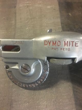 Vintage Dymo Mite Tapewriter Hand Embossing Tool Model M - 2 Polished Aluminum