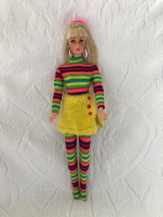Vintage Barbie Doll Tagged Clothes Mod Era 3422 The Color Kick Hard To Find