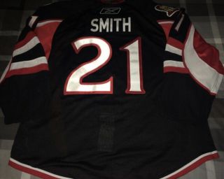 Jason Smith Game Worn Rare Alternate Ottawa Senators Last NHL Jersey 3