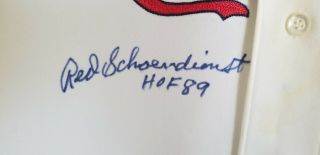 Red Schoendienst autographed game 95 - 96 Cards coach ' s jersey.  Miedema LOA 3