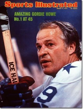 March 11,  1974 Gordie Howe Hockey Houston Aeros Sports Illustrated