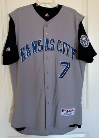 Kansas City Royals A.  J.  HINCH 7 Majestic Team - Issued Gray Road Jersey Size 46 2