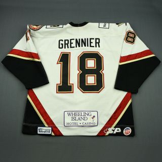 2008 - 09 Matt Grennier Wheeling Nailers Game Worn ECHL Hockey Jersey MeiGray 2