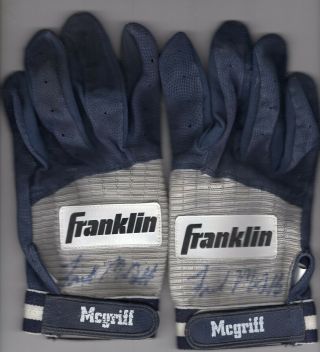 Fred Mcgriff Game Franklin Autographed Batting Gloves (pre 1997)
