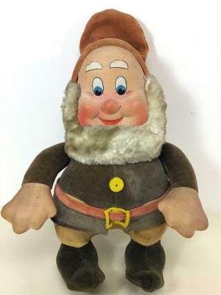 Vintage Walt Disney Snow White 11 " Dwarf Doll - Happy,  Rg Krueger Excl