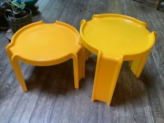 Vintage Giotto Stoppino Kartell Yellow Nesting Tables