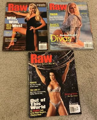 3 Wwf Raw Magazines - - 2000 - May,  November,  December - Wwe