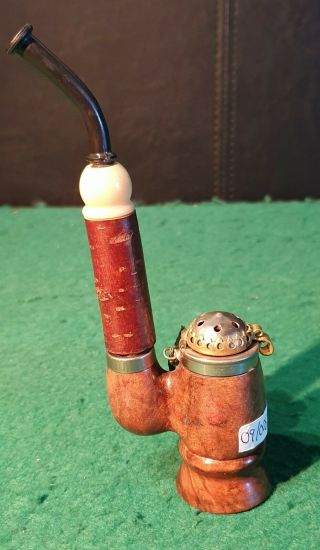 Vintage Ornate Czechoslovakian Briar Smoking Pipe with Windcap Tall St 3