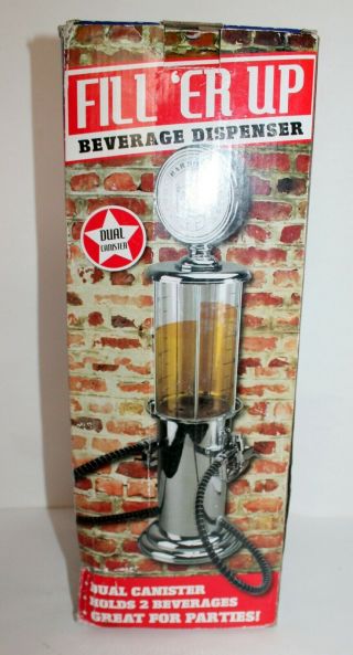 Vintage Style Gas Pump Beverage Dispenser Home Bar Collectible Dual Canister 2