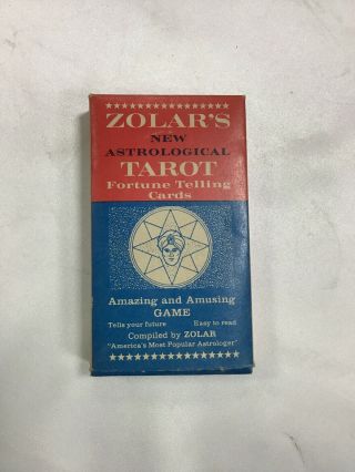 Vtg 1963 Zolars Astrological Tarot Fortune Telling Cards Box 56 Cards - Inst
