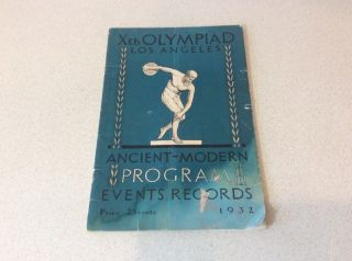1932 Olympic Games Official Pictorial Souvenir Program