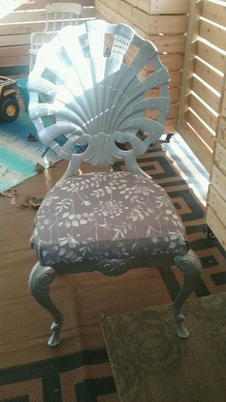 Set Of 4 Vintage Brown Jordan Grotto Shell Back Aluminum Silver Chairs Patio