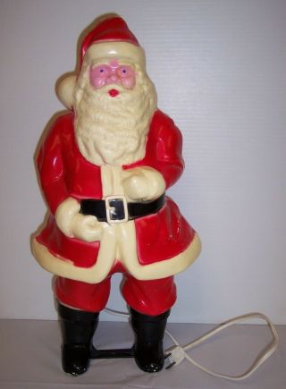 Vintage Union Products Santa Claus Hard Plastic Light Up Blow Mold W Cord