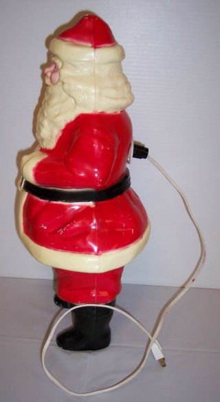 Vintage Union Products Santa Claus Hard Plastic Light Up Blow Mold w Cord 2