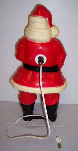 Vintage Union Products Santa Claus Hard Plastic Light Up Blow Mold w Cord 3
