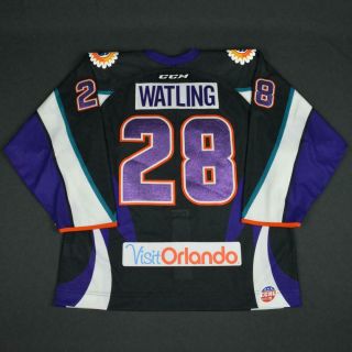2015 - 16 Patrick Watling Orlando Solar Bears Game Issued Worn ECHL Hockey Jersey 2