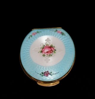 Gorgeous Antique Double Sided Enamel Guilloche Hand Painted Floral Compact