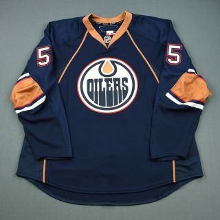 2011 - 12 Ben Eager Edmonton Oilers Game Issued Reebok Hockey Jersey Meigray
