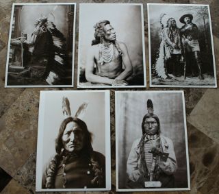 Native American Sioux Chief,  Buffalo Bill (5) Different Vintage Azuza Post Cards