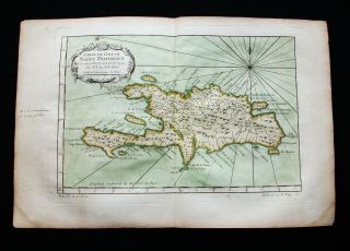1754 Bellin: Map: Caribbean,  Central America,  Santo Domingo,  Hispaniola