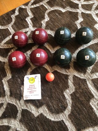 Vintage Sportcraft Etched Bocce Ball Set - Made In Italy - Complete Set