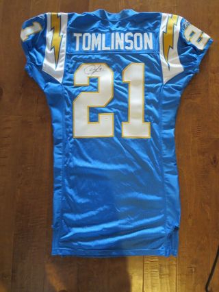 2006 LaDAIMIAN TOMLINSON GAME ISSUED & SIGNED SAN DIEGO CHARGERS ALTERNATE POWDE 3