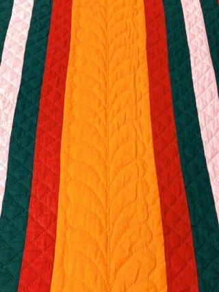 Vibrant Color c 1880 - 1900 PA Joseph ' s Coat QUILT Antique Red Cheddar Green GIFT 2