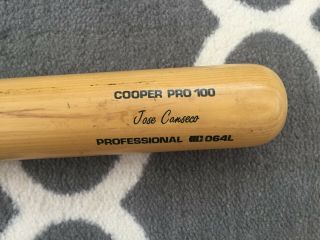 Jose Canseco Game Cooper Bat Oakland A 