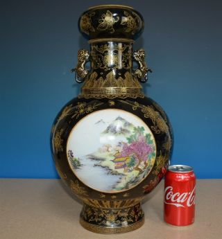 Spectacular Antique Chinese Porcelain Vase Famille Rose Yongzheng Mark Rare U999