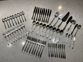 Sterling Silver Reed & Barton,  65 Piece Service For 9 Flatware Set Silver Wheat