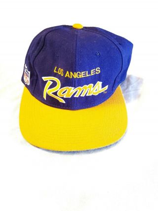 Vintage L A Los Angeles Rams Football Cap Hat Fitted Size 7 Pre - St Louis