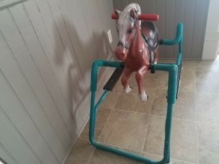 Vintage Flexible Flyer bouncing Spring riding Horse Cowboy Western Toy 2