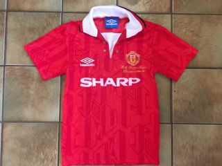 Vintage Rare Manchester United Home Football Shirt - 92 - 93 Premier League Champs