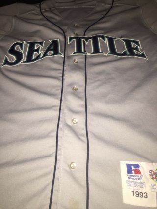 Vintage 1993 Seattle Mairners Jersey Issued Russell Authentic Blank VTG 40 Rare 3
