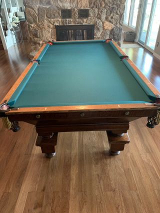 Antique Brunswick Billiards Pool Table
