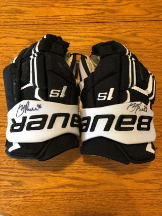 Zach Aston - Reese Signed Game Gloves Both Signed Auto Penguins Equipment