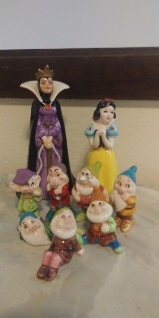 Vintage Disney Snow White Dwarfs Porcelain Figurines