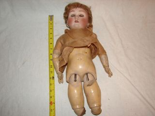 Antique German Bisque Head Doll Composition Jointed Body German Parts Repair