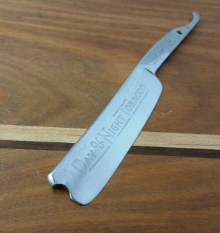 Vintage Worcester Straight Razor 5/8 Blade Only Advertising Day & Night Tobacco