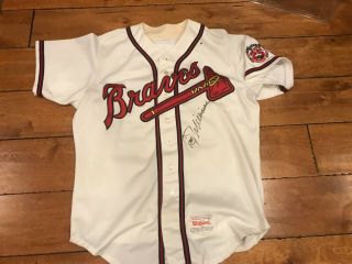 1990 Jimmy Williams Signed Atlanta Braves Game Professional home jersey 2