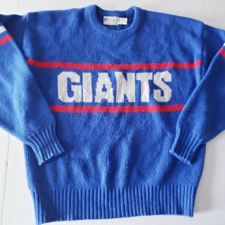 Vintage York Giants Sweater Blue Red And White Cliff Engle Nfl Football Med