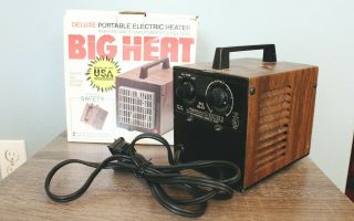 Big Heat 6200 Electric Portable Space Heater 120v 1500 Watt - Brown Vtg W/ Box