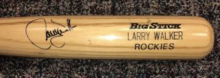 1996 Larry Walker Colorado Rockies Adirondack Rawlings Game Bat Autographed